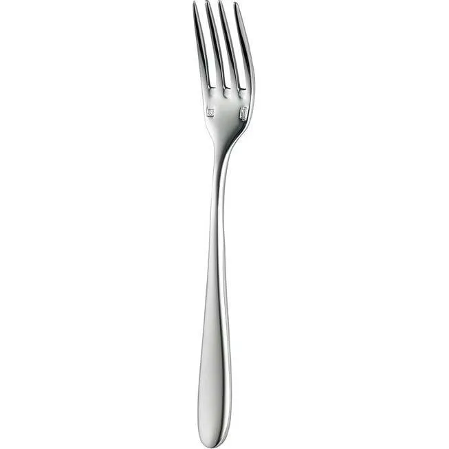 Close-up of the Sant' Andrea Mascagni Oyster Fork-18/10, showing its polished stainless steel finish and four narrow tines.
