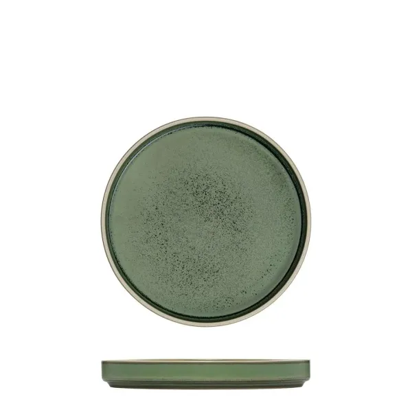 Round Stackable Plate - 160mm ร - Smokey Basil