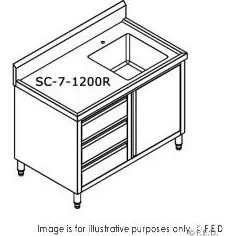 Modular System CABINET WITH RIGHT SINK - SC-7-1200R-H