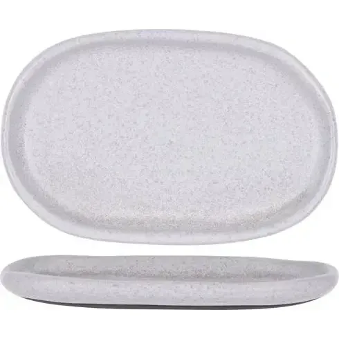 Naturals Ash Grey Oval Coupe Plate 210x135mm