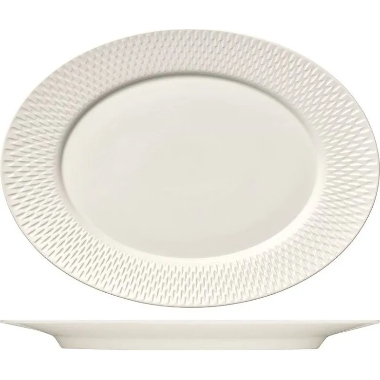 Purity Oval Platter with Rim Relief 330x244mm