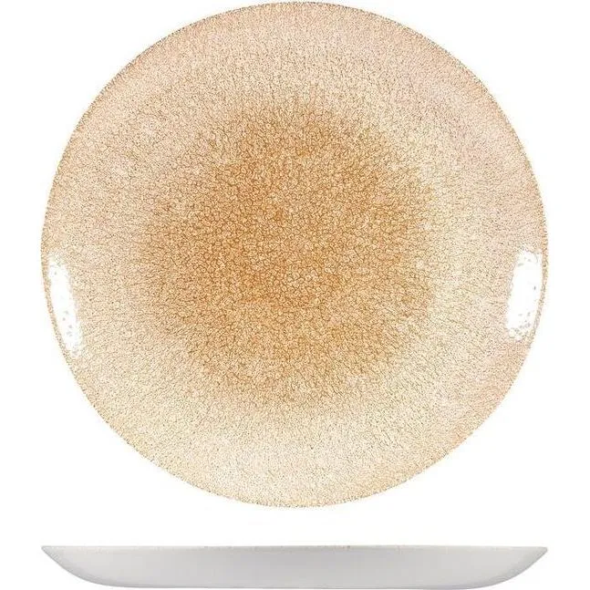 Raku Garnet Orange Round Coupe Plate