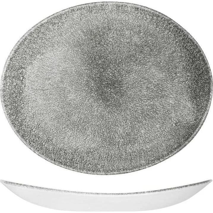 Raku Quartz Black Oval Coupe Plate