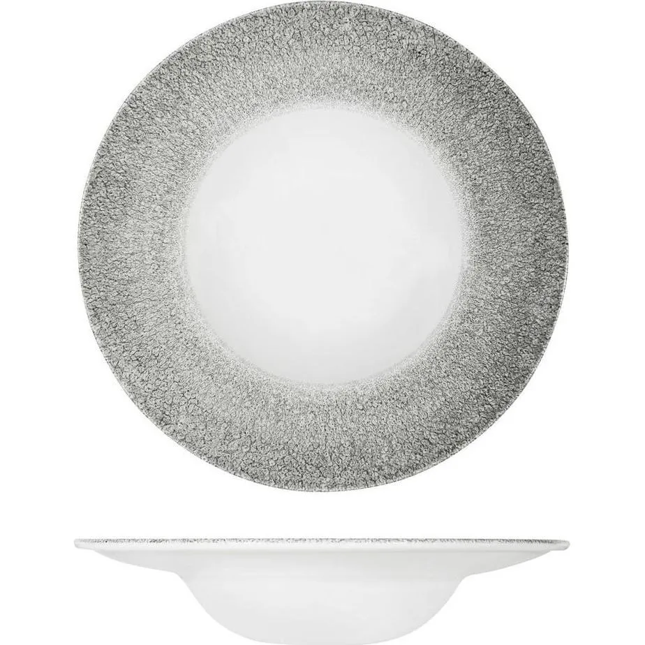 Raku Quartz Black Round Bowl - Wide Rim