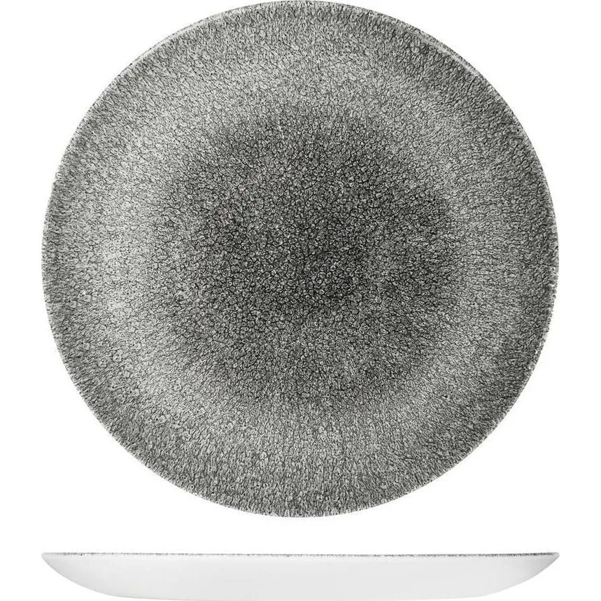 Raku Quartz Black Round Coupe Plate