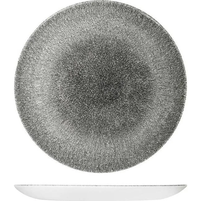 Raku Quartz Black Round Coupe Plate