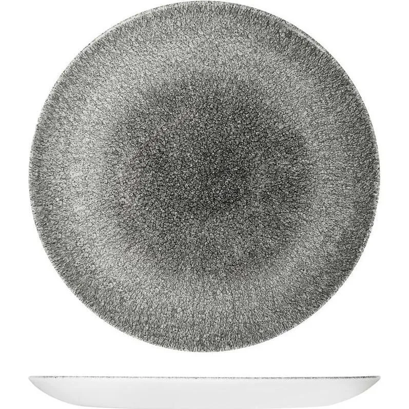 Raku Quartz Black Round Coupe Plate