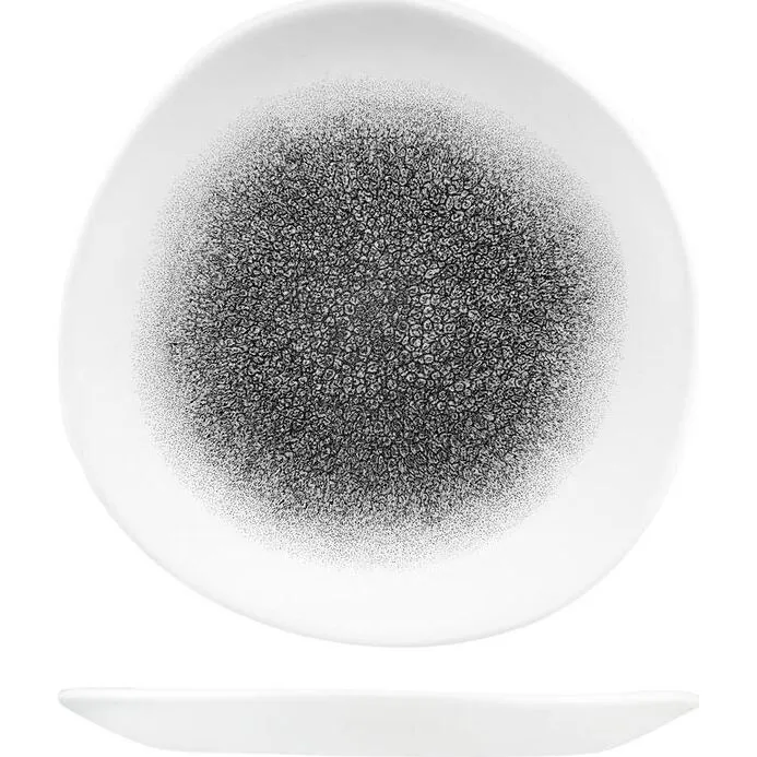 Raku Quartz Black Round Organic Plate