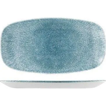 Raku Topaz Blue Oblong Chef's Plate