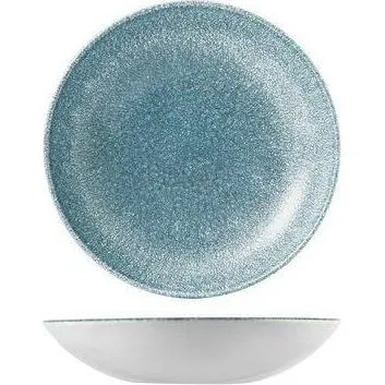 Raku Topaz Blue Round Coupe Bowl