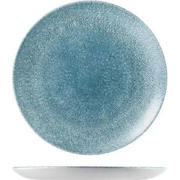 Raku Topaz Blue Round Coupe Plate