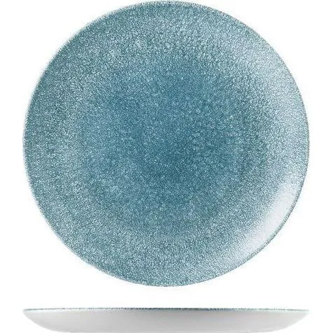 Raku Topaz Blue Round Coupe Plate