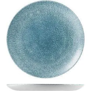 Raku Topaz Blue Round Coupe Plate