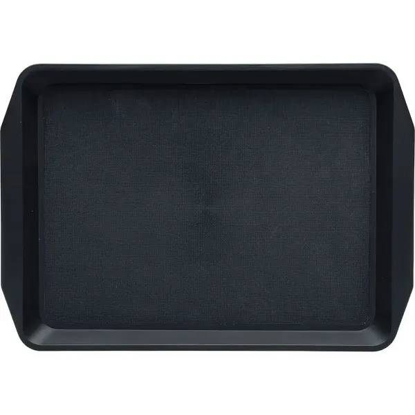 Rectangular Bar Tray Non Slip PP Black 430x300mm