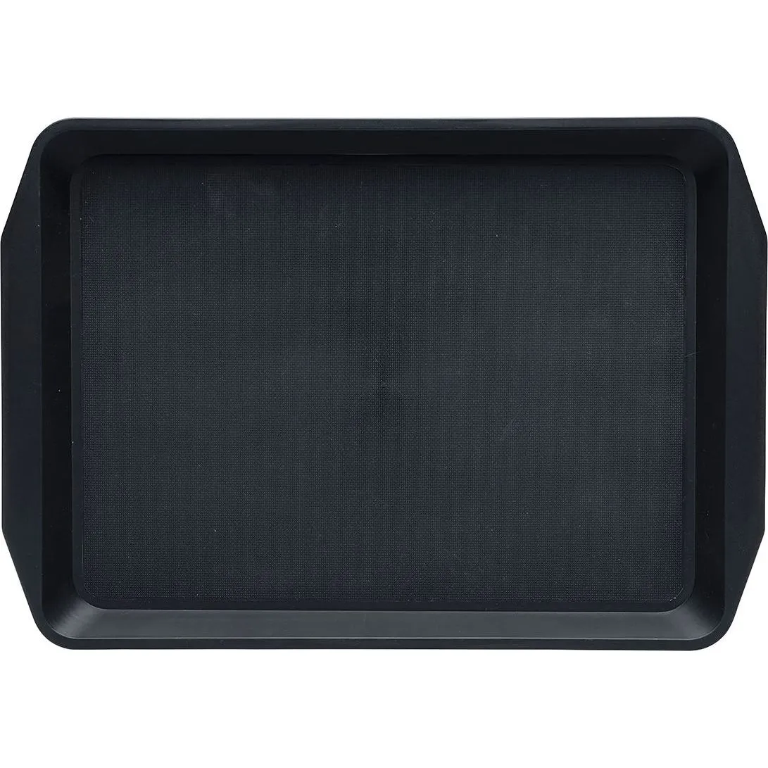 Rectangular Bar Tray Non Slip PP Black 430x300mm