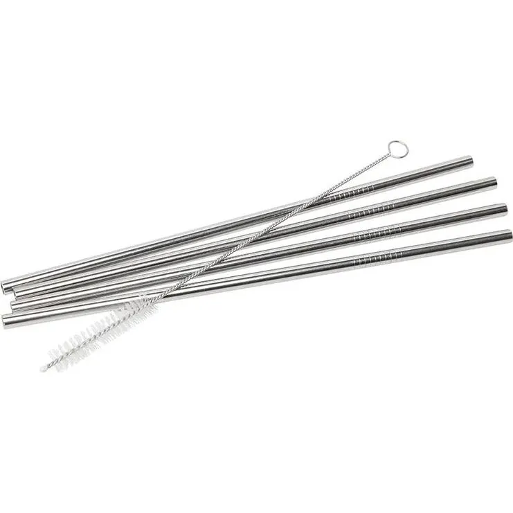 Reuseable Stainless Steel Straws Pack Of 4