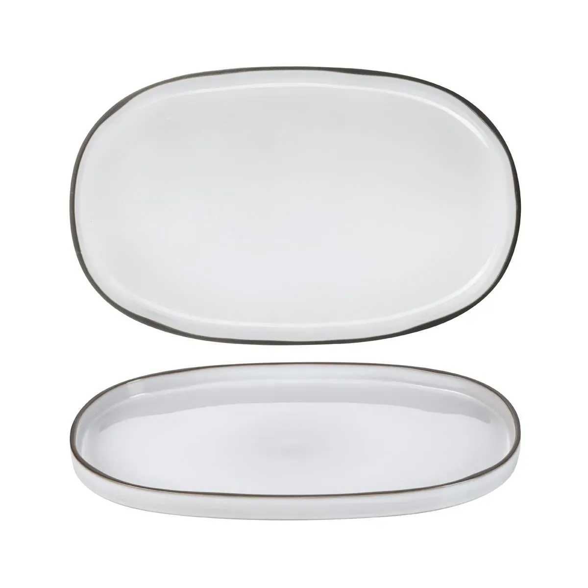 Revol Caractere Oval Service Plate 355x218mm White Cumulus