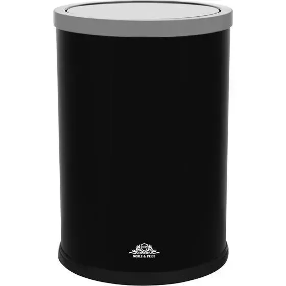 Round Bin with Swing Top Black 9.0Lt