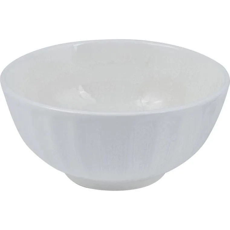 Snow Scalloped Round Bowl