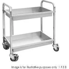 YC-102D - Stainless Steel trolley with 2 shelves