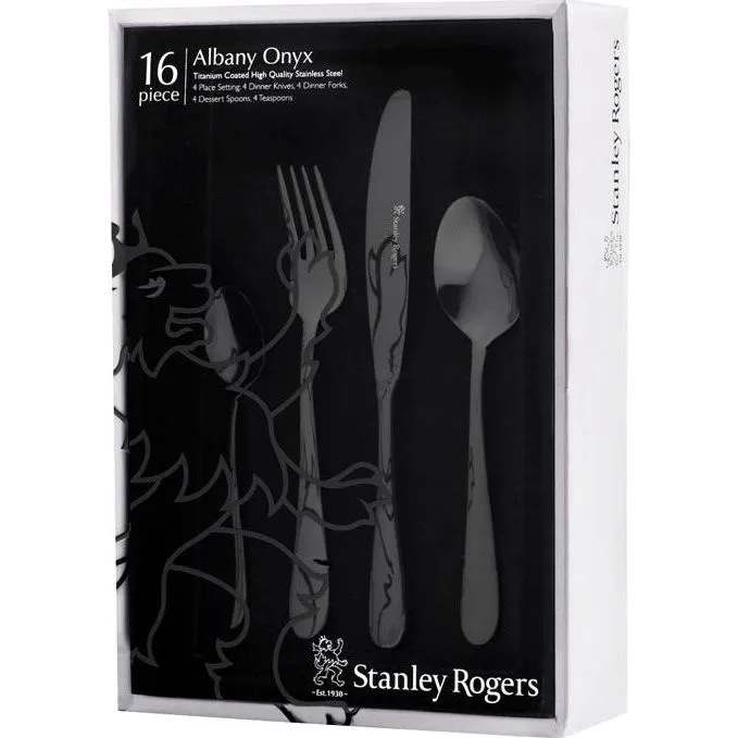 Stanley Rogers Albany Onyx 16pc Cutlery Set