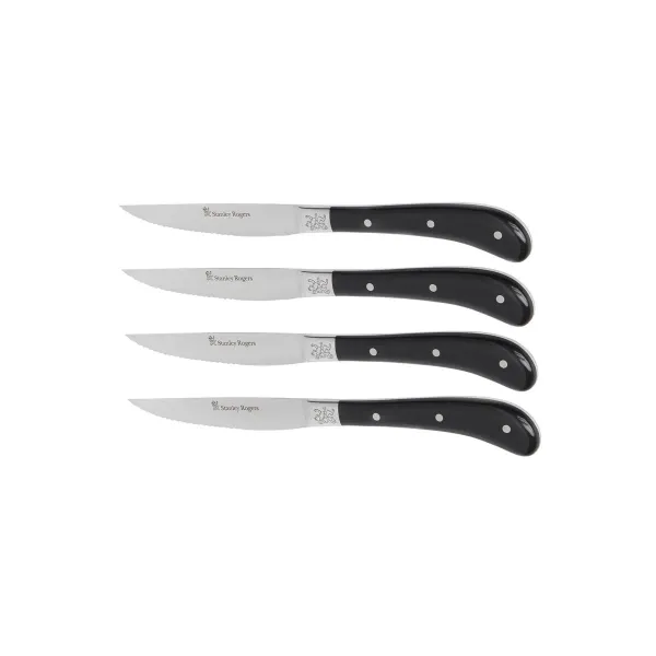 Stanley Rogers Pistol Grip Steak Knife Set Ss/Black 4pc230mm