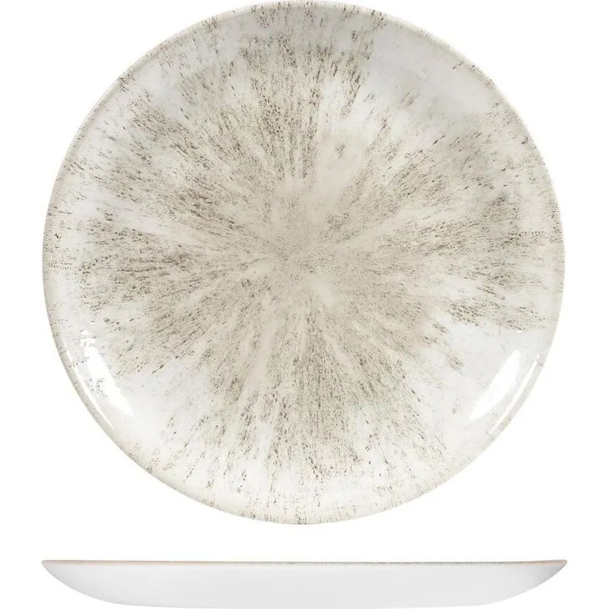 Stone Agate Grey Round Coupe Plate