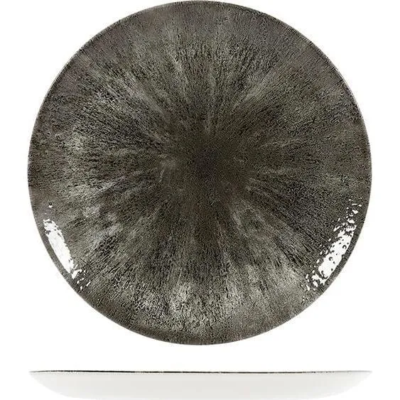 Stone Quartz Black Round Coupe Plate