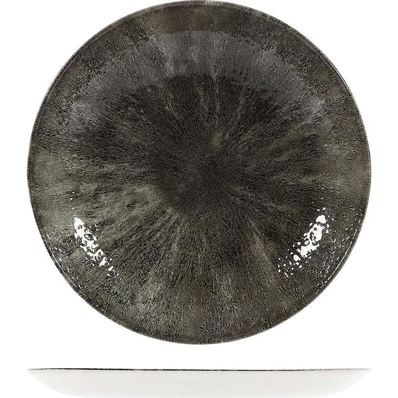 Stone Quartz Black Round Coupe Plate