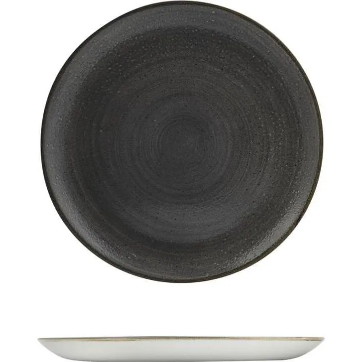 Stonecast Raw Black Round Coupe Plate