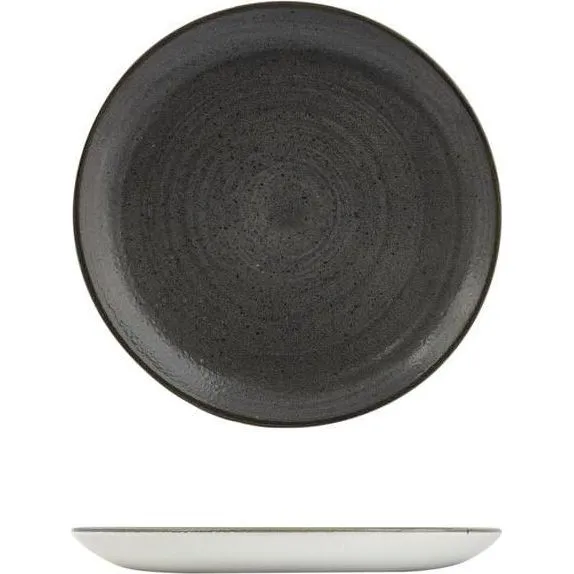 Stonecast Raw Black Round Coupe Plate