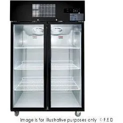 SUCG1000B Double Door Upright Display Fridge (Black)