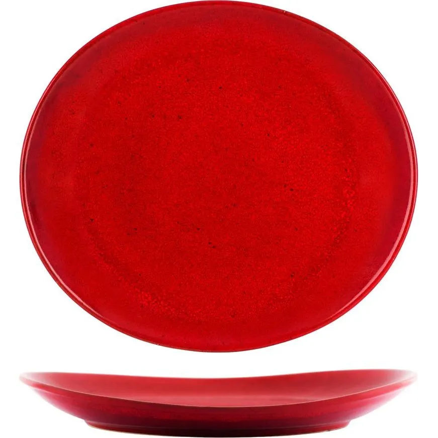 Tablekraft Artistica Oval Plate 295x250x35mm Reactive Red