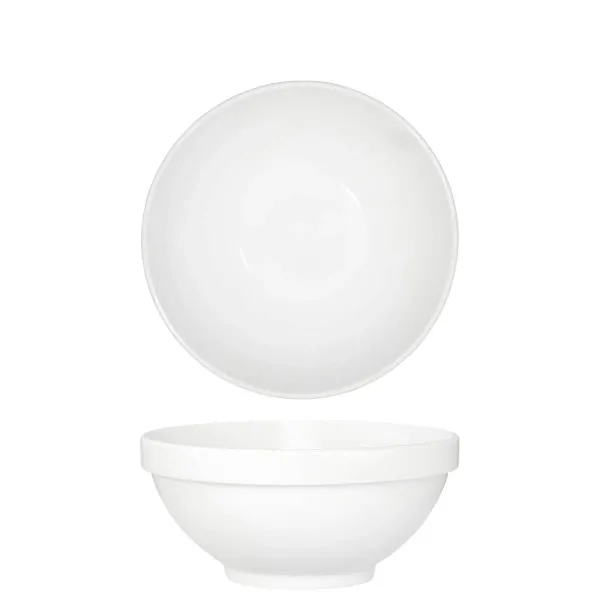 Bowl Round Footed Stack Rim White — 200x90mm