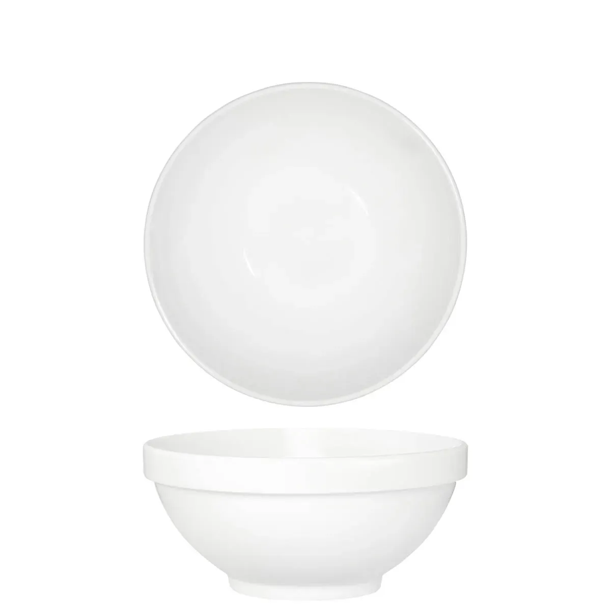 Bowl Round Footed Stack Rim White — 200x90mm