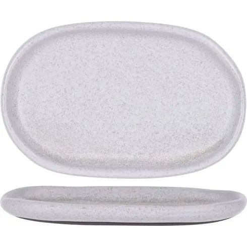 Tablekraft Naturals Ash Grey Oval Plate 210x135x20mm Clay