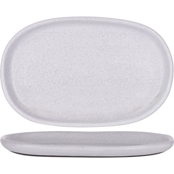 Tablekraft Naturals Ash Grey Oval Plate 310x200x28mm Clay