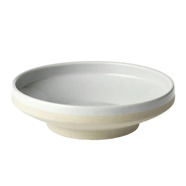 Bowl Round Footed White Pebble — 230x68mm