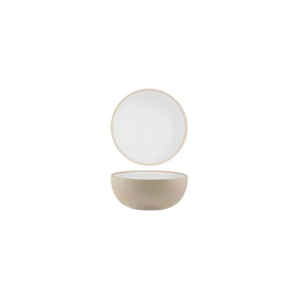 Bowl Round Deep White Pebble — 120x50mm