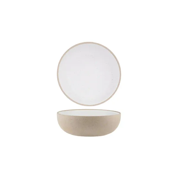 Bowl Round Deep White Pebble — 170x55mm