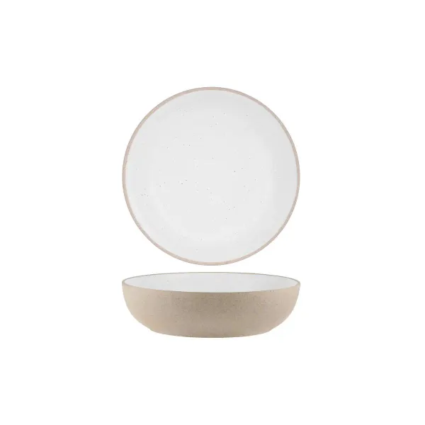 Bowl Round Deep White Pebble — 200x55mm