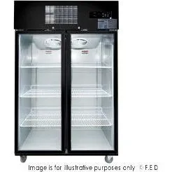 Thermaster Double Glass Door Black Stainless Steel Upright Freezer - SUFG1000B