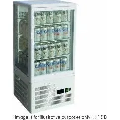 Thermaster Four-Sided Countertop Beverage Display Fridge White - TCBD78W