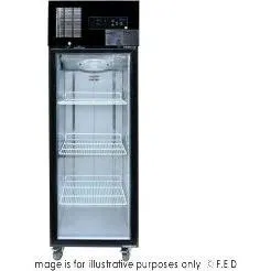 Thermaster Single glass door upright freezer black stainless steel - SUFG500B