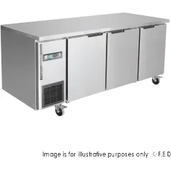Thermaster Stainless Steel Triple Door Workbench Freezer - TS1800BT-3D