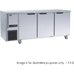 Thermaster Stainless Steel Triple Door Workbench Freezer - TL1800BT-3D