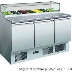 GNS1300E Three Door Salad Marble Prep Top
