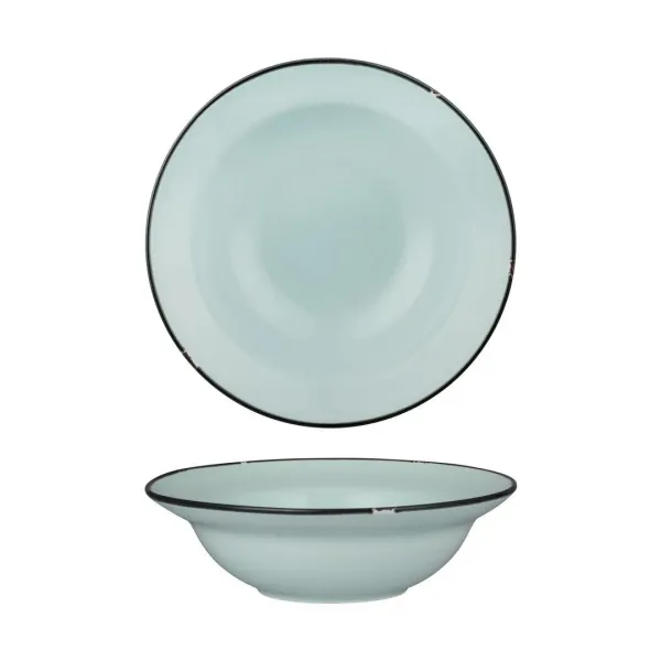 Deep Bowl Plate 240mm , Blue With Black [each]