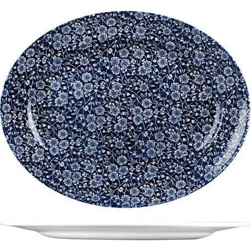 Victorian Calico Willow Oval Plate - Wide Rim
