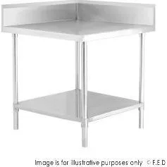 WBCB7-0700/A Corner Workbench,150mm Splashback & Undershelf 700x700x900mm